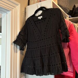 Black juniper blue lace top